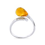 Δαχτυλίδι με Citrine και διαμάντια σε ασήμι 925 - 117753R