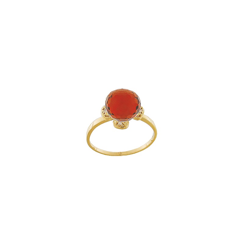 Δαχτυλίδι Κ18 χρυσό με Garnet και διαμάντια - 319262