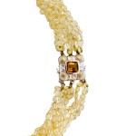 Κολιέ με Citrine και λευκόχρυσο κούμπωμα K14 - 100280