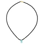 Κολιέ με Spinel, Aquamarine και χρυσά στοιχεία Κ14 - 122494
