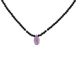 Κολιέ με Spinel, Amethyst και χρυσά στοιχεία Κ14 - 122494AM