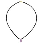 Κολιέ με Spinel, Amethyst και χρυσά στοιχεία Κ14 - 122494AM