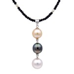 Κολιέ με spinel, μαργαριτάρια South Sea Australia και λευκόχρυσο Κ18 - 319698