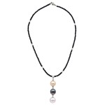 Κολιέ με spinel, μαργαριτάρια South Sea Australia και λευκόχρυσο Κ18 - 319698