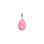 Χρυσό μενταγιόν K18 με Pink Quartz - 120171PQ