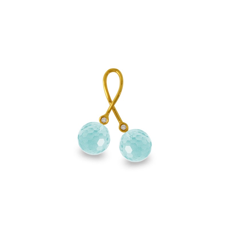 Χρυσό μενταγιόν με Aquamarine και διαμάντια - 318448AQ