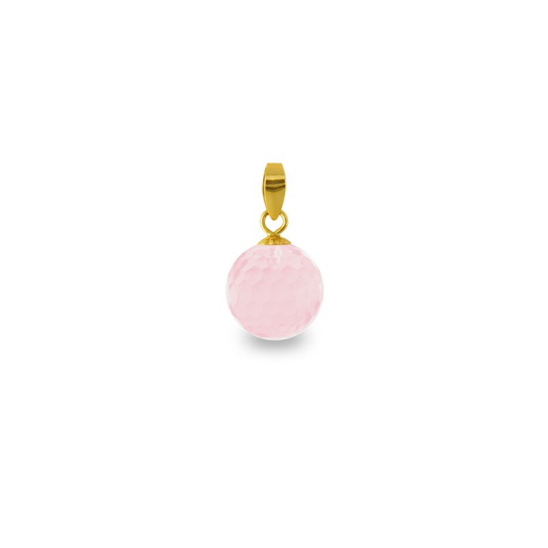 Χρυσό μενταγιόν με Rose Quartz - 318456RQ