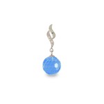 Χρυσό μενταγιόν με Blue Topaz και διαμάντια - 318465BT