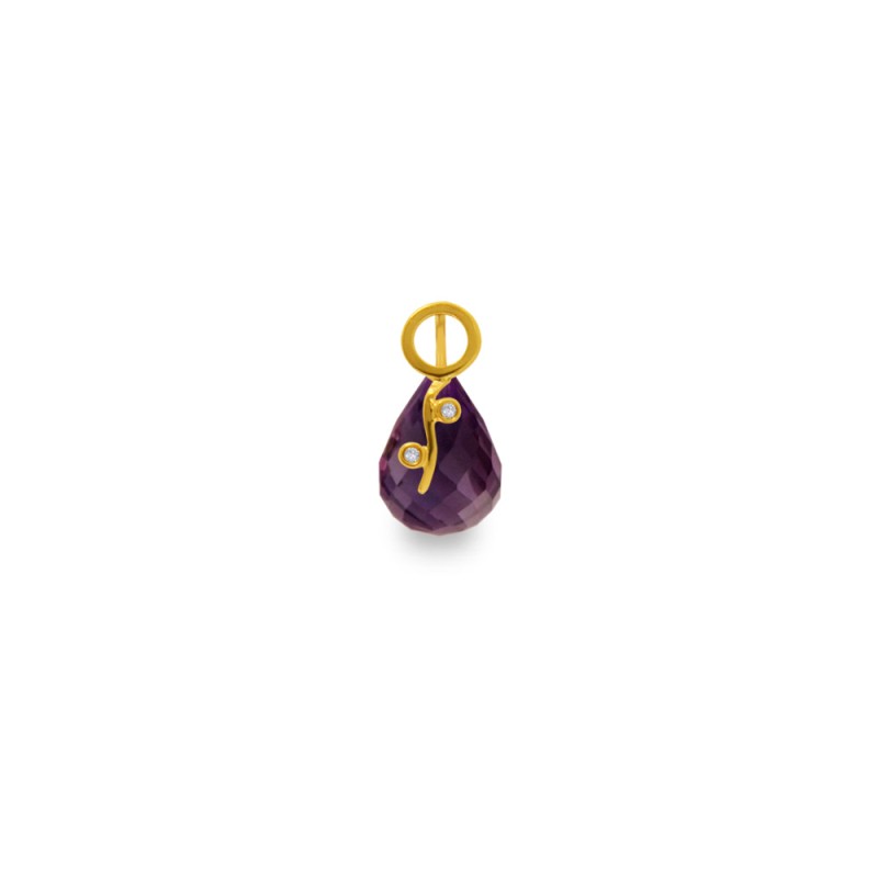 Χρυσό μενταγιόν με Amethyst και διαμάντια - 318469A