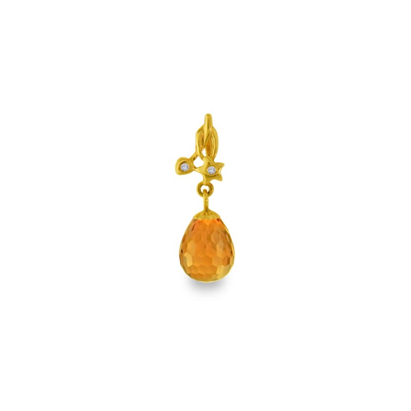 Χρυσό μενταγιόν με Citrine και διαμάντια - 318471C