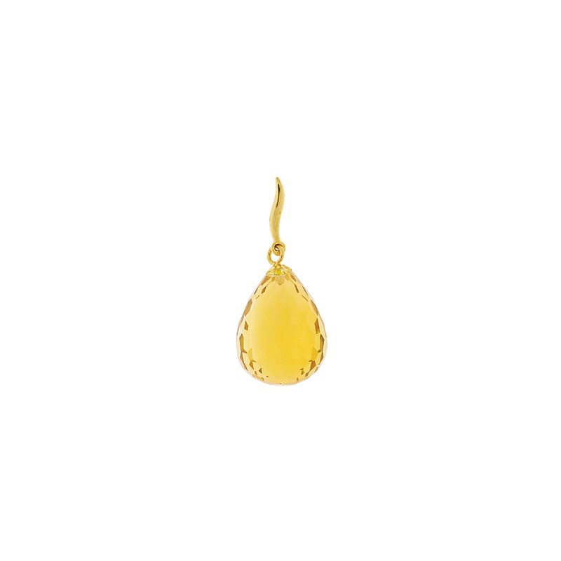 Χρυσό μενταγιόν K14 με Lemon Quartz - 318494