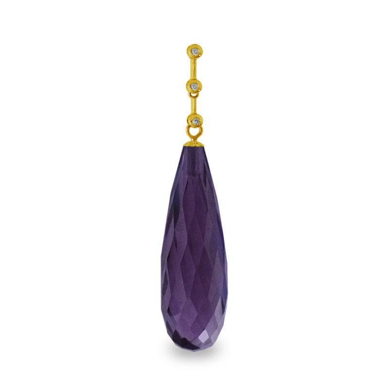 Χρυσό μενταγιόν με Amethyst και διαμάντια - 318512A